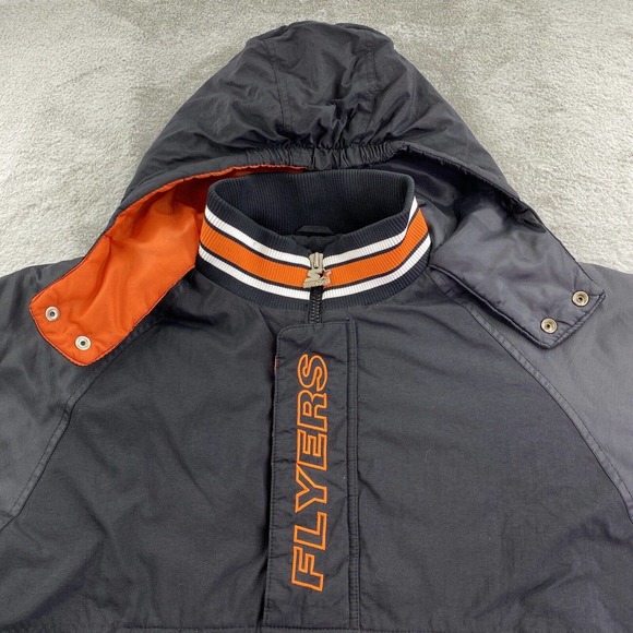 VTG Philadelphia Flyers Jacket Mens XL Black Starter 90s NHL Sports Puffer Coat - Picture 6 of 16